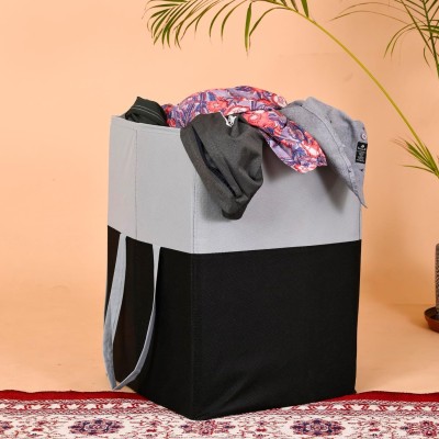 Kaswans 75 L White, Black Laundry Bag(Non Woven)