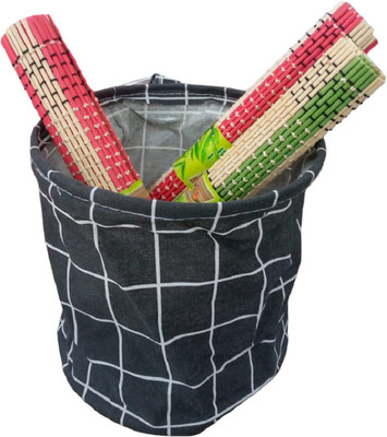 KiaraHome 10 L Black, White, Multicolor Laundry Basket(Polyester)
