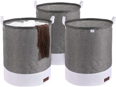 Heart Home 43 L Grey Laundry Basket(Jute)