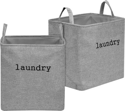 KUBER INDUSTRIES 40 L Grey Laundry Basket(Jute)