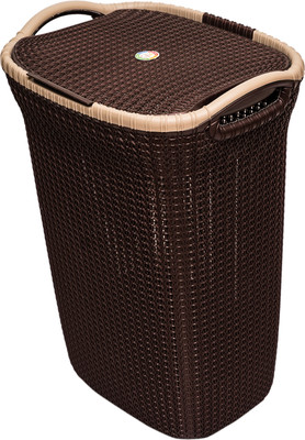 Furniture Yard 55 L Brown Laundry Basket(Plastic)