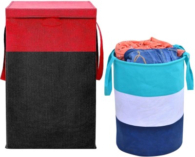 ZOVIRA 75 L Green, Red, Black Laundry Basket(Non-Woven)