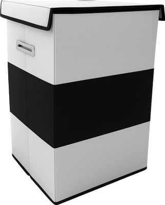 Hoomora 70 L Grey, Black Laundry Basket(Non-Woven)