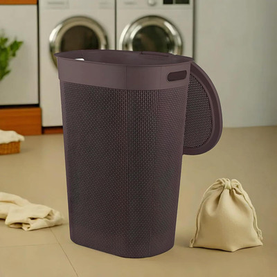 KUBER INDUSTRIES 55 L Brown Laundry Basket(Plastic)