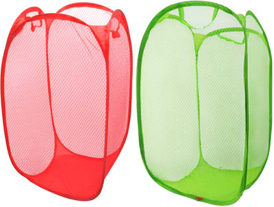 Kitchwish 45 L Red, Green Laundry Basket(Nylon)