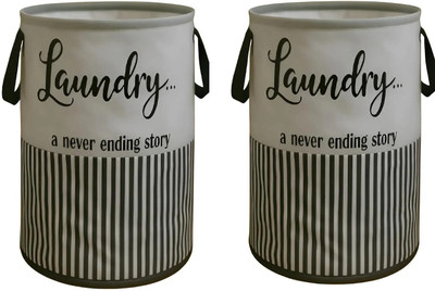 JoyeCrafts 45 L Black Laundry Bag(Polyester, Non Woven)