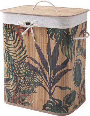 HOKiPO 60 L Brown, Green Laundry Basket(Bamboo)
