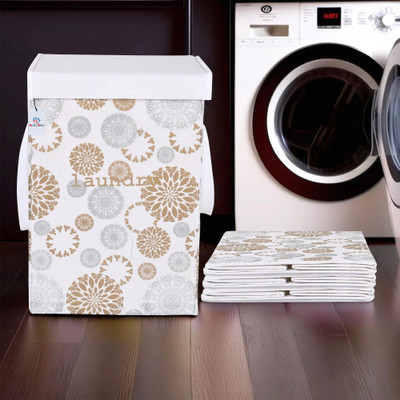 Heart Home 75 L White Laundry Basket(Non Woven)