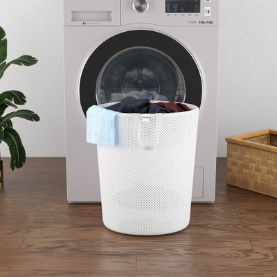 HOMESTIC by Kuber Industries 40 L White Laundry Bag(Polyester)