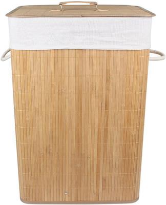 HomeStorie 81 L Beige Laundry Basket(Bamboo)