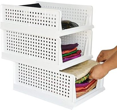 Novatic 40 L White Laundry Stool/Storage(Plastic)