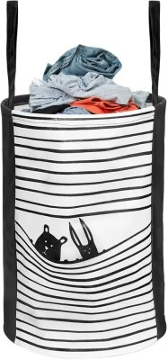 PrettyKrafts 45 L Black Laundry Basket(Non-Woven)