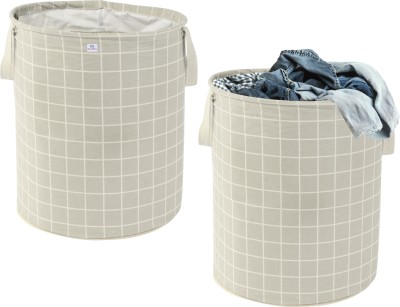 Heart Home 60 L Grey Laundry Basket(Cotton)