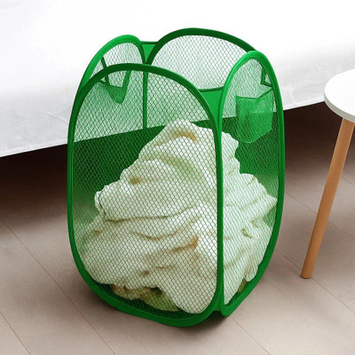HOMESTIC by Kuber Industries 20 L Green Laundry Basket(Nylon)