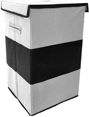 Mteaser 68 L Grey, Black Laundry Basket(Non-Woven)