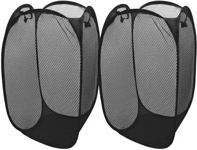 Kitchwish 45 L Black Laundry Basket(Nylon)