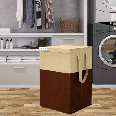 YRS Crafts 68 L Beige, Brown Laundry Bag(Non Woven)