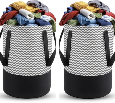 TheTrendyTailor 30 L Black, White Laundry Bag(Cotton)