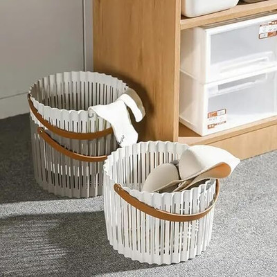 Deoxys 10 L Multicolor Laundry Basket(Plastic)