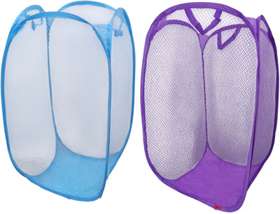 Kitchwish 45 L Light Blue, Purple Laundry Basket(Nylon)