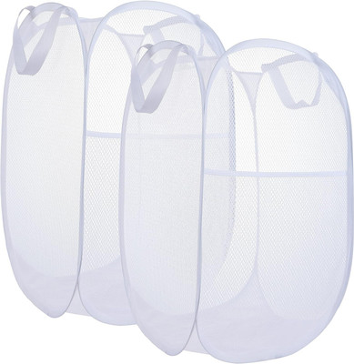 Meswarn 60 L White Laundry Basket(Nylon)