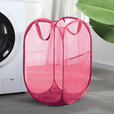 HOMESTIC by Kuber Industries 20 L Pink Laundry Basket(Nylon)
