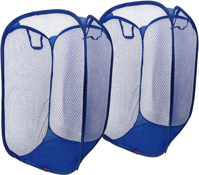 Kitchwish 45 L Blue Laundry Basket(Nylon)