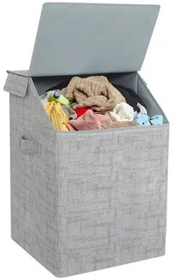 Ryboa Haima 70 L Grey Laundry Basket(Non-Woven)