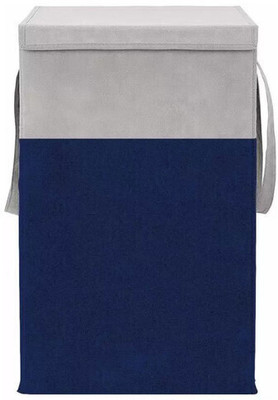 Mteaser 75 L Grey, Blue Laundry Basket(Non Woven)