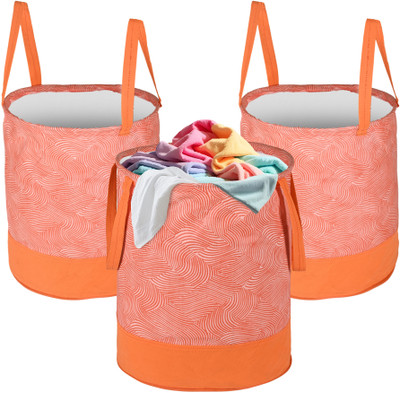 KUBER INDUSTRIES 45 L Orange Laundry Basket(Non Woven)