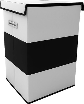 Hoomora 70 L Grey, Black Laundry Basket(Non-Woven)