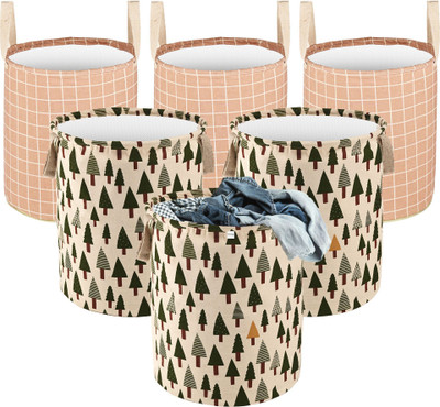HOMESTIC by Kuber Industries 60 L Green, Brown Laundry Basket(Cotton)