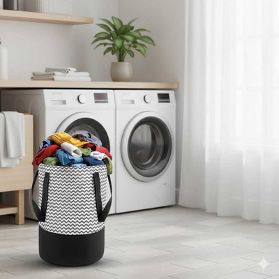 TheTrendyTailor 45 L Black Laundry Bag(Non Woven)