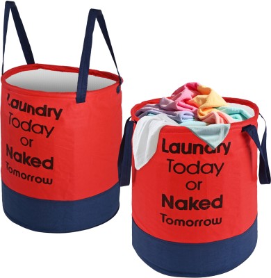 KUBER INDUSTRIES 45 L Red, Blue Laundry Basket(Non Woven)