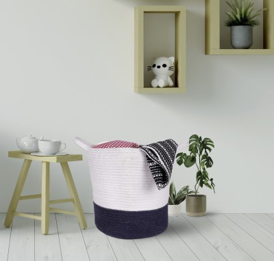 ASTRID 22 L Black, White Laundry Basket(Jute)