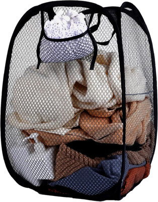 Meswarn 30 L Black Laundry Basket(Nylon)
