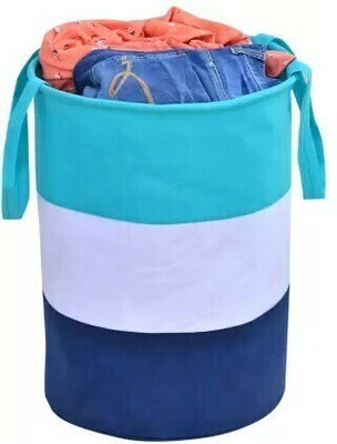 Waji Va 45 L Light Green, White, Blue Laundry Basket(Non Woven)