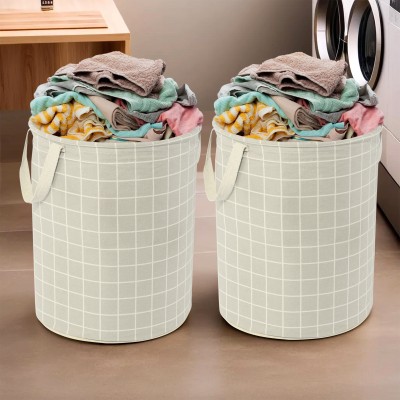 KUBER INDUSTRIES 60 L Grey Laundry Basket(Cotton)