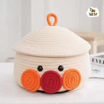 LkLaundry 3 L Multicolor Laundry Basket(Jute, Cotton)