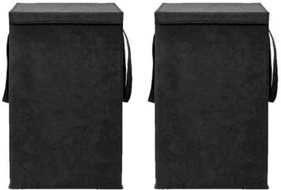 Wolffia 75 L Black Laundry Basket(Non Woven)