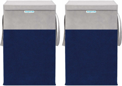 SengarKrafts 75 L Blue, Grey Laundry Basket(Non-Woven)