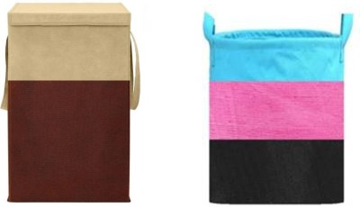 Tiarakrafts 70 L Brown, Beige, Black, Pink Laundry Basket(Non Woven)