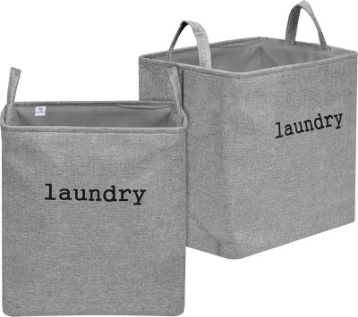 Heart Home 40 L Grey Laundry Basket(Jute)