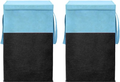 Ryboa Haima 68 L Blue, Black Laundry Basket(Non-Woven)