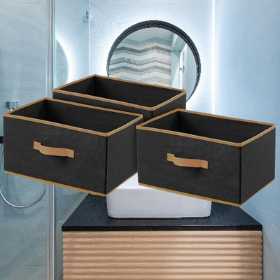 ZOVIRA 15 L Black Laundry Stool/Storage(Non-Woven)
