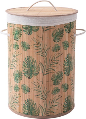 HOKiPO 61 L Brown, Green Laundry Basket(Bamboo)