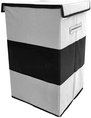 Mteaser 75 L Grey, Black Laundry Basket(Non Woven)