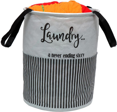 JoyeCrafts 45 L Grey Laundry Basket(Non Woven)