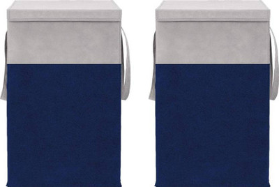 Tiarakrafts 70 L White, Grey, Dark Blue Laundry Basket(Non-Woven)