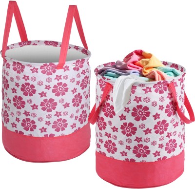 HOMESTIC 45 L Pink, White Laundry Basket(Non Woven)